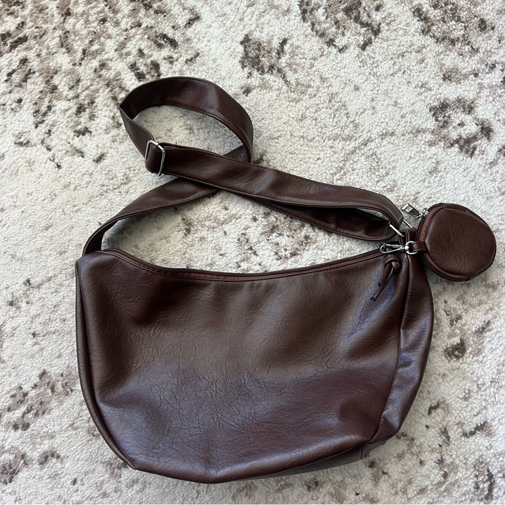 Brown “Leather” Hobo Bag